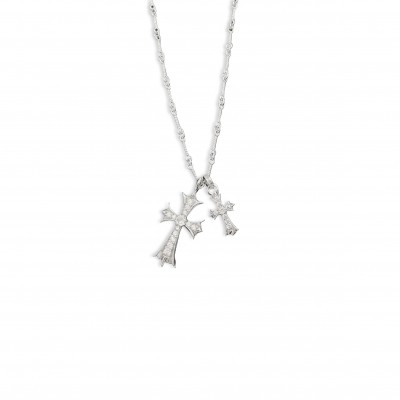 CHROME HEARTS DOUBLE CROSS NECKLACE